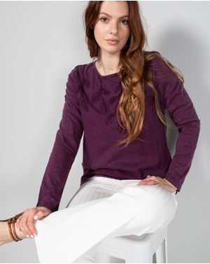 Bluza din bumbac cu maneca lunga N240157021