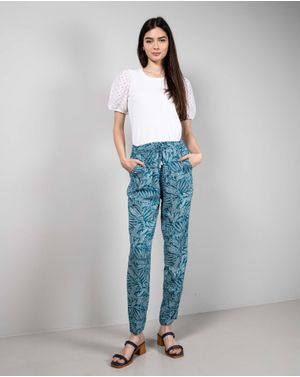 Pantaloni din vascoza cu talie elastica si buzunare 24LGD12003