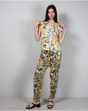 Pantaloni lejeri cu talie elastica si buzunare 24LGD12007