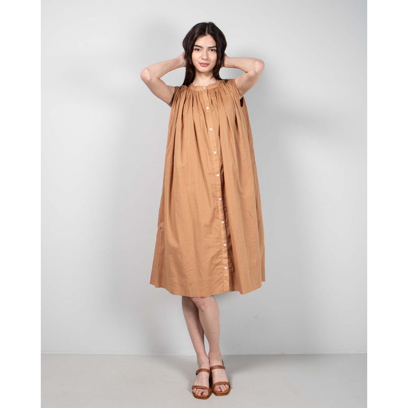 Rochie-uni-din-bumbac-fara-maneci-N231675002