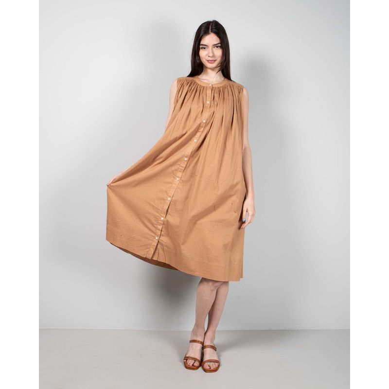 Rochie-uni-din-bumbac-fara-maneci-N231675002