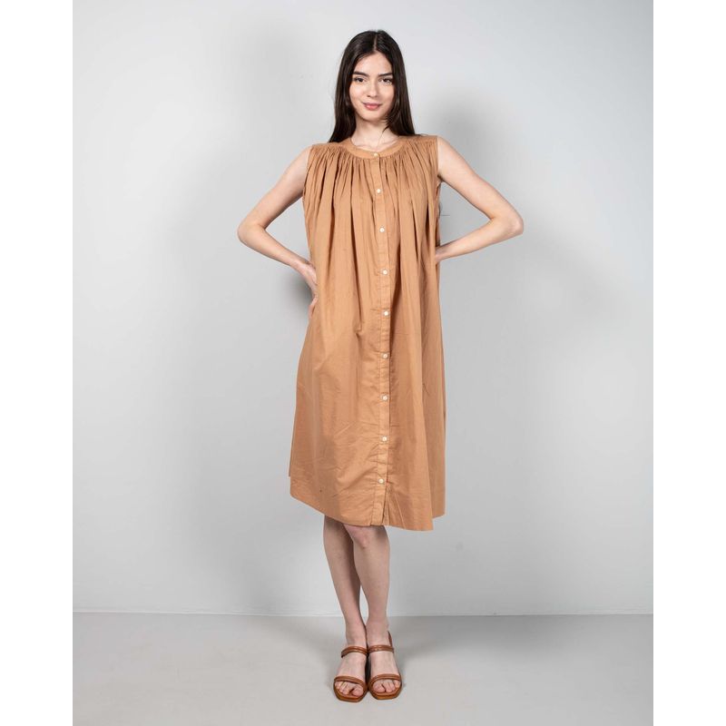 Rochie-uni-din-bumbac-fara-maneci-N231675002