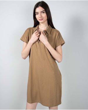 Rochie scurta din bumbac cu guler N240159001