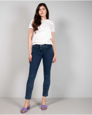 Jeans din denim cu animal print 24ALN30004