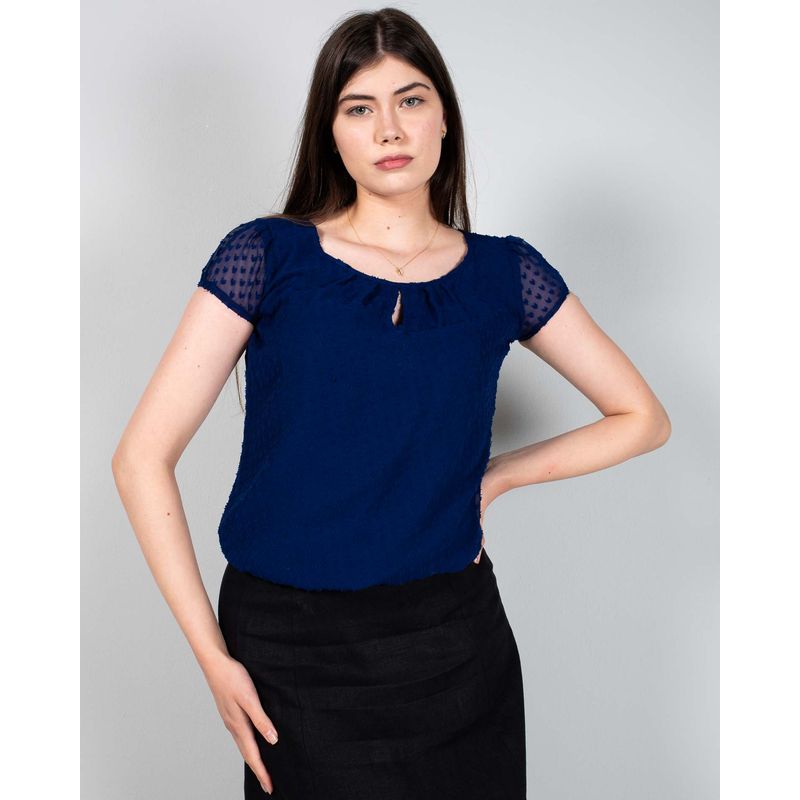 Bluza-cu-maneca-scurta-si-elastic-in-partea-de-jos-24DAV08010