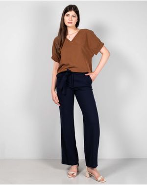 Pantaloni eleganti cu buzunare si cordon in talie 24LGD12009