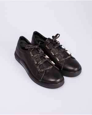 Pantofi casual din piele naturala cu siret pentru femei 24ROV22011