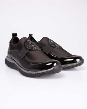 Pantofi casual usori cu sclipici si pietre atasate 24ROV07002