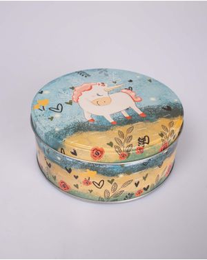 Cutie metalica mica cu capac model Unicorn