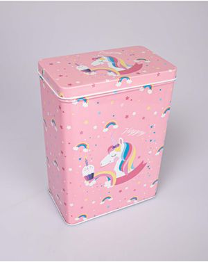 Cutie metalica roz cu capac