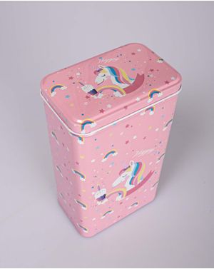 Cutie metalica roz cu capac