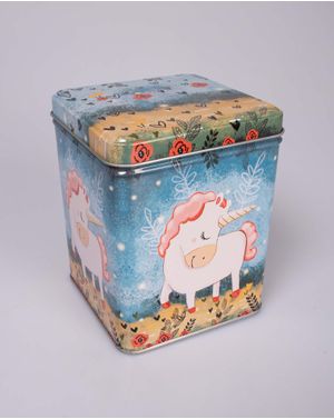 Cutie metalica mare cu capac model Unicorn