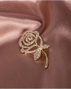 Brosa model floare cu strasuri aplicate