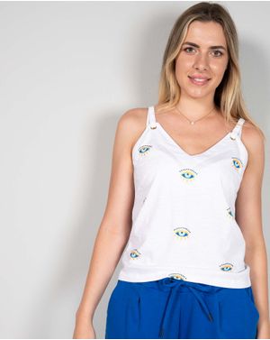 Top Koala Bay din bumbac cu imprimeu si aplicatii 24TFT09002