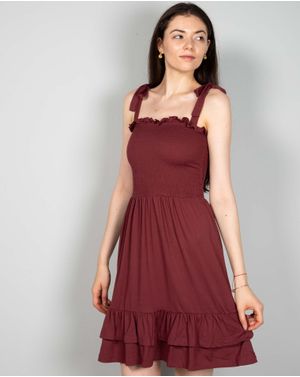 Rochie uni cu bust elastic 24TFT12029