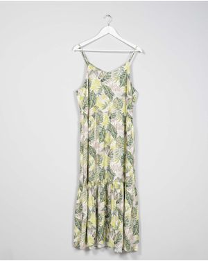 Rochie Koala Bay din vascoza cu bretele subtiri si imprimeu 24TFT12034
