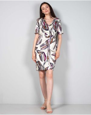Rochie creion din bumbac cu fermoar la spate 24ITT35007