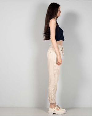 Pantaloni cu talie elastica si buzunare cu fermoar 24ITT35008