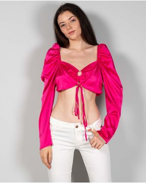 Bluza crop cu maneci lungi si fermoar la spate 24MAY49006