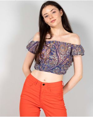 Bluza crop cu imprimeu N241118001