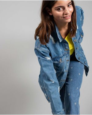 Jacheta oversize din denim cu nasturi metalici 24LGD20001