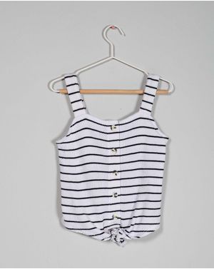 Top din bumbac cu dungi pentru fete N240902005