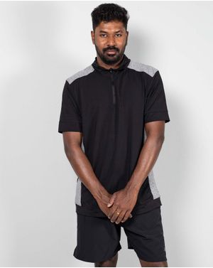 Tricou sport cu fermoar la baza gatului N241219005