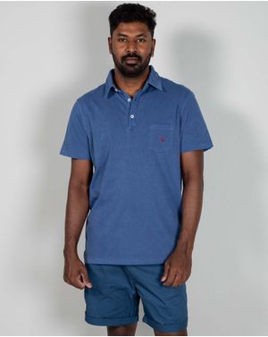 Tricou uni din bumbac cu nasturi la baza gatului 24KOSE3008