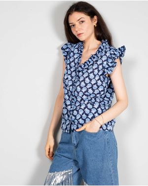 Bluza din bumbac cu nasturi ascunsi N240605001