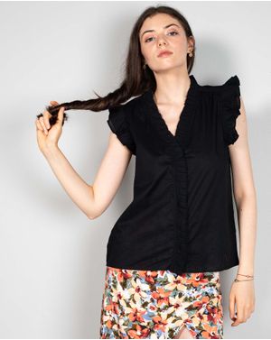 Bluza uni din bumbac cu nasturi ascunsi N240605002