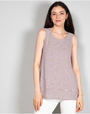 Top subtire din bumbac cu dungi N240902027