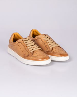 Pantofi casual din piele naturala cu model perforat 24ANT01017