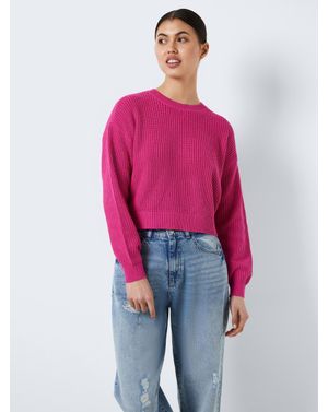 Pulover tricotat Noisy May cu guler rotund 24OUT01063