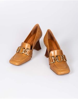 Pantofi din piele naturala cu toc inalt 24EPY29014