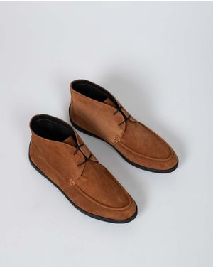 Ghete scurte din piele naturala cu siret 24EPY41051