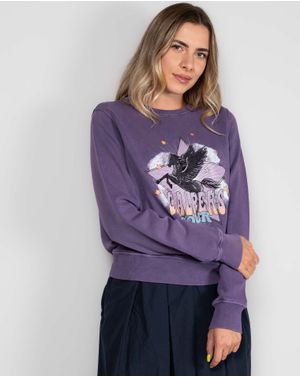 Bluza din bumbac cu imprimeu si aplicatii 24KOSA9005