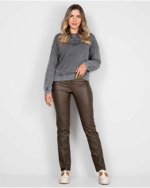 Pantaloni drepti cu talie inalta 24MAB02019