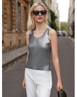 Top Shein cu decolteu la baza gatului 24MAE13025