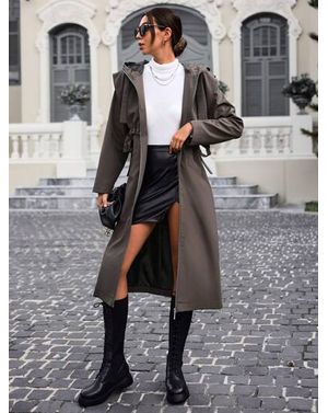 Jacheta Shein lunga cu gluga 24MAE13080