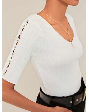 Top Shein cu aplicatii pe maneci 24MAE13085