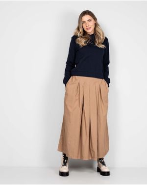 Fusta casual din bumbac cu elastic in talie 24CON04003
