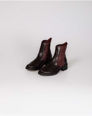 Ghete din piele naturala cu fermoar si toc comod 24EPY41126