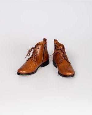 Ghete comode din piele naturala cu siret 24EPY41153