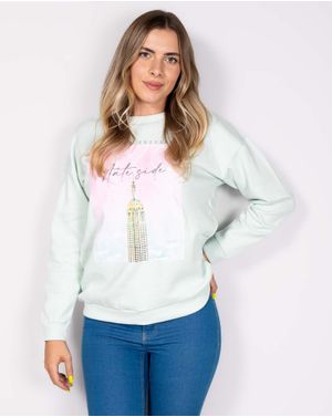Bluza cu interior pufos si imprimeu 24MAB02024