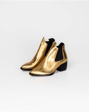 Botine Chelsea din piele naturala cu toc mic 24FBB02002