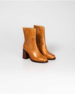 Ghete elegante din piele naturala cu toc elegant 24TAK02001