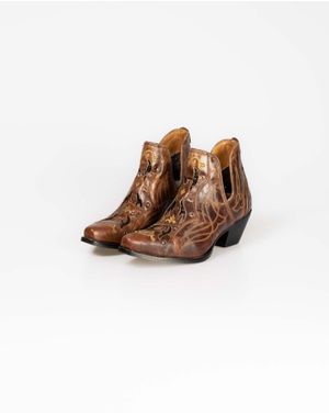 Botine din piele naturala cu toc N240601005