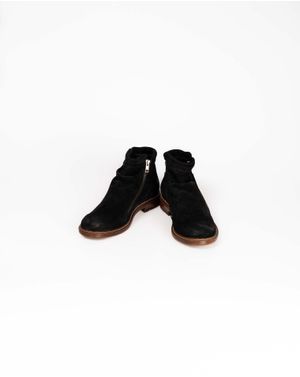 Ghete din piele intoarsa cu fermoare pentru barbati 24EPY40024