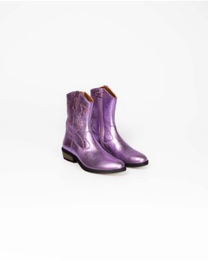 Ghete din piele naturala cu toc mic pentru fete N240114009