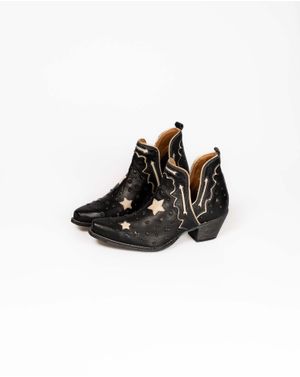 Botine din piele naturala cu toc gros N240601014